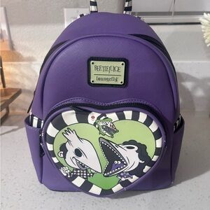 Loungefly Purple Beetlejuice Heart-Front Mini Backpack